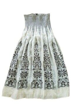 Lapis Smocked Convertible Strapless Midi